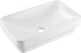 Vevor Demi-encastré Lavabo 490 x 305 mm Lavabo rectangulaire à poser avec trou de vidange de 45 mm, lavabo encastré moderne pour petits espaces Cuisines Salles de bain Blanc