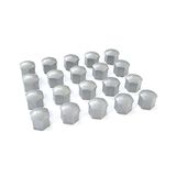 Skoda 000071215P7ZS Wielschroefdoppen (20 stuks) afdekkappen schroefdoppen, voor wielbouten, standaard, chroomkleuren-metallic
