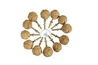 Knopen Knoopsluiting Knopen, nautische ladegrepen met jute touw, 12 stuks