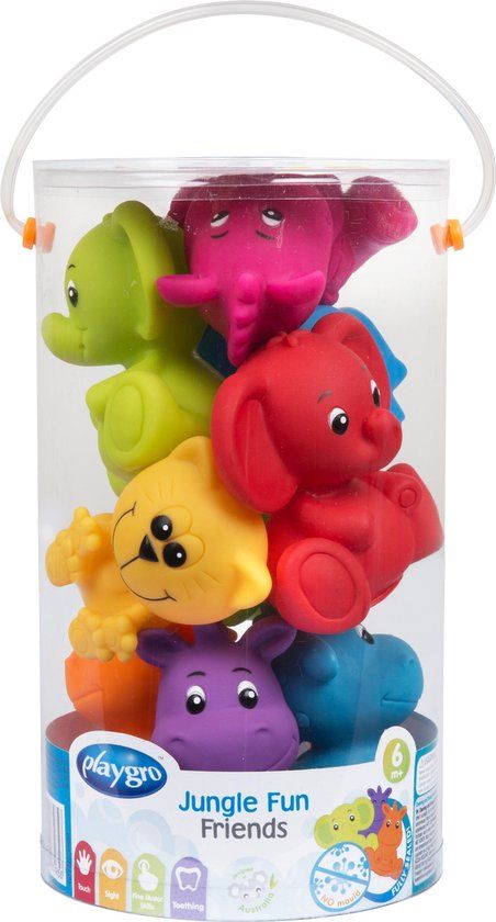 Playgro Jungle Fun Friends Gift Set - 8-Piece Bath Toys - Mold-Free