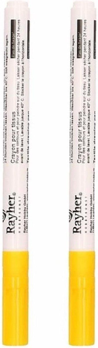 Rayher Hobby Textielstift - Geel - 2 Stuks