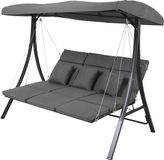 Merkloos schommelbank Ferizo Deluxe - schommelstoel buiten - schommelbank 3 persoons - Tuinmeubels - Grijs - RVS/Staal - 200x150x168 cm