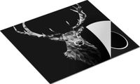Chefcare Inductie Beschermer Origami Hertenkop - Zwart Wit - 57,6x51,6 cm