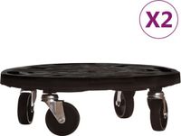 vidaXL Plantentrolleys met wielen 2 st 275 kg diameter 40 cm zwart