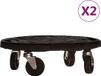 vidaXL Plantentrolleys met wielen 2 st 275 kg diameter 40 cm zwart