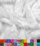 EOVEA Langharige nep bontstof, verkocht per meter, 152,4 cm breed, zachte pluche stof, pluizige zachte pluche stof voor doe-het-zelf cosplay kostuums naaien, kleding, decoraties (wit, 0,45 m)