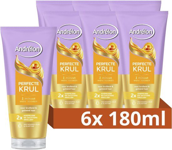 Andrélon Perfecte Krul 1 Minuut WOW haarmasker - 6 x 180 ml