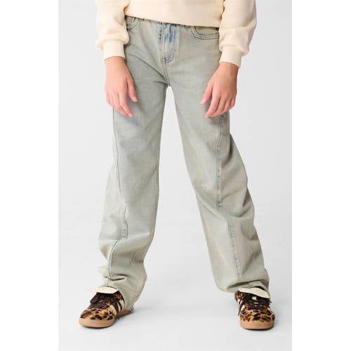Shoeby barrel high waist barrel jeans washed light blue denim