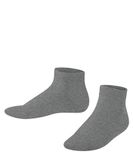 FALKE Family kort eenkleurig katoen sneakersokken enkelsokken kinderen grijs - maat 27-30