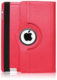 Stuff Certified Leren Vouwbare Cover voor iPad 4 - Multifunctioneel Hoesje Case Rood