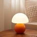 Merkloos / Sans marque Gardiloni B.V. 1 Keramische Paddenstoellamp - 19×12×21cm - Slaapkamer Tafellamp - Woonkamer Nachtlampje - Schattige Mini - Moderne Paddenstoelvormige Lamp - Unieke Woonkamerdecoratie - Oranje, Wit