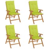 vidaXL Tuinstoel met kussens, Polyester, Groen