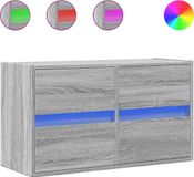 vidaXL Tv-wandmeubel met LED 80x31x45 cm Grijs Sonoma Eikenkleurig