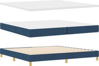 vidaXL Boxspring bed met hoofdeinde Blauw 200 x 200 cm Stof