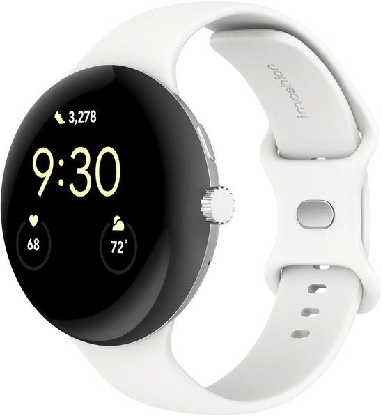 imoshion Siliconen⁺ bandje - Geschikt voor Google Pixel Watch 3 / 4 (45 mm) - Maat L - Wit