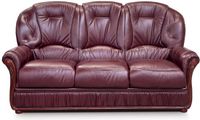 Vente-unique Driezitsbank DAPHNE van 100% buffelleer - Bordeaux-rood