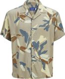 JACK&JONES JORLUKE VARENNA AOP SHIRT SS Heren Overhemd Korte Mouw Viscose Gebloemd Loose Fit S Silver Sage