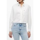 Tommy Hilfiger Tommy Jeans Blouse 'Relaxed Fit Cropped' navy / kersrood / wit