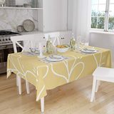 Bonamaison Tafelkleed, Anti-Mold, Sneldrogend, Waterdicht, 100% Polyester Tafellaken, Willekeurig patroon, 140 x 160 Cm - Ontworpen en Vervaardigd in Turkije