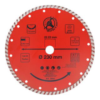 BGS Do it yourself Turbo doorslijpschijf - Ø 230 mm - 1 stuk