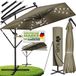 Tillvex Aluminium Zweefparasol Ø 330 cm Bruin met LED en Afdekking