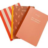 Mr Wonderful notitieboek, 3 stuks, 19 x 25 cm, geruit, gelinieerd en gestippeld, 80 pagina's, genaaide kaft, zeer mindful, very demure