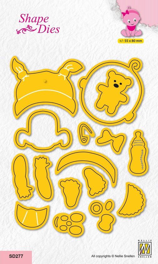 Nellie's Choice SD277 Shape Die Baby set 16 mallen