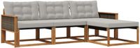 vidaXL - Acacia Houten Loungeset - 4-delig - Naturel en Lichtgrijs