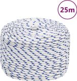 vidaXL Boot touw 10 mm 25 m polypropyleen wit