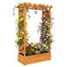 Merkloos Relaxdays Plantenbak met klimrek - 152x78x36 cm - Hout - Oranje