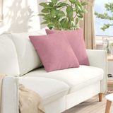 vidaXL - Zitkussens - 2 stuks - Roze - 50 x 50 cm - Corduroy stof