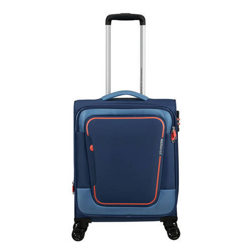 American Tourister trolley Pulsonic 55 cm. Expandable donkerblauw