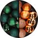 Merkloos / Sans marque Kerstversiering 24x stuks kunststof kerstballen mix van donkergroen en koper 6 cm