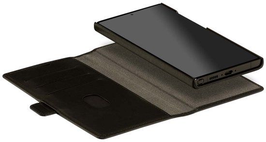 dbramante1928, Hoesje geschikt voor Samsung Galaxy S23 Ultra - Wallet Case met Standaard, Zwart