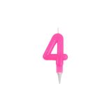 Homéa Birthday Candle Glitter Number 4 H 7.5 cm Pink