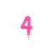 Homéa Birthday Candle Glitter Number 4 H 7.5 cm Pink
