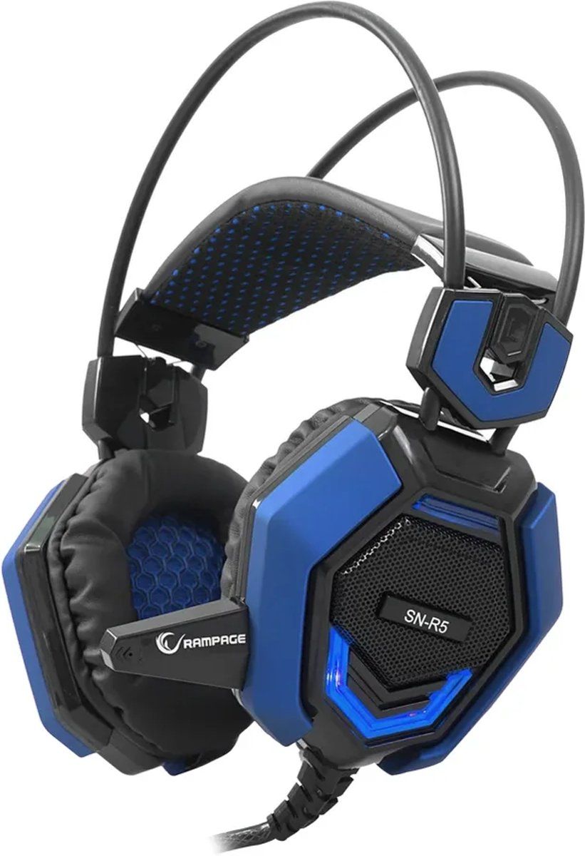 Rampage Sn-R5 X-Core Gaming headset zwart met blauw