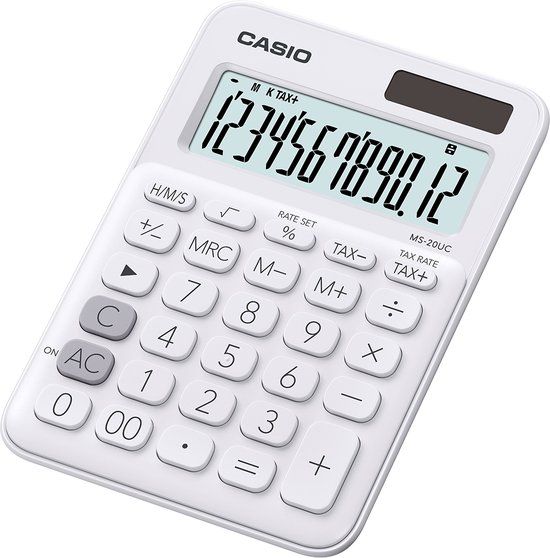 Casio MS-20UC-WE - Bureaurekenmachine - Wit