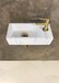 Wiesbaden Mini Rhea Fonteinset - 36x18x9 cm - Rechts - Carrara Geborsteld Messing Goud