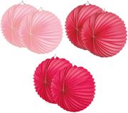 Boland Lampionnen van papier - rond - set van 18x stuks - Dia 22 cm - Versiering - mix van 3 kleuren roze