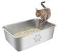 Merkloos Kattenbak metaal - Roestvrij staal - Anti-kleef - 49,5 x 34,5 cm