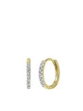 Lucardi Dames Oorbellen met diamant 0,15ct - Oorbellen - Cadeau - 14 Karaat Goud - Geelgoud
