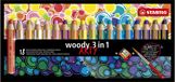 STABILO Crayons woody 3 in 1 Arty + Taille-crayon + Pinceau Assorti 18 pièces | 2 pièces