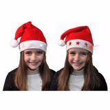 Merkloos / Sans marque Sandy Kerstmuts met witte sterren en lichtjes voor kinderen