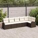 Maison Exclusive - Set van 6 kussens met kussenhoezen, bruin en wit, van gevlochten polyraan