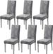 Housses de chaise modernes sans marque, set de 6 pièces pour salle à manger, cuisine, mariage, fête - Motif de feuilles gris