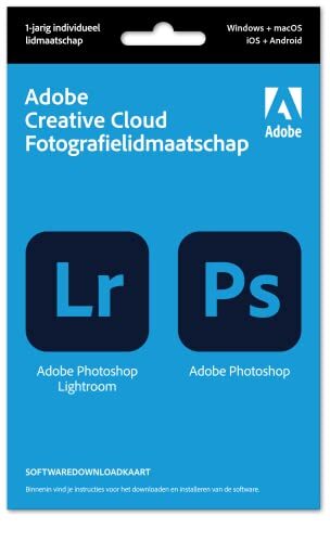Adobe Creative Cloud Fotografielidmaatschap |1 Jaar | PC/Mac | Key Card & Download |