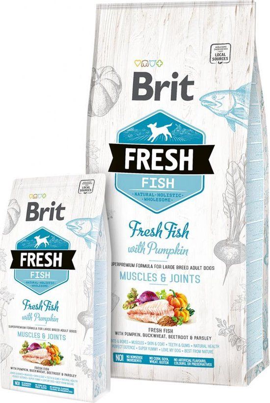 Brit Fresh Fish & Pumpkin Adult Large Breed 12kg - Hond