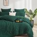 TRANKIELO® - Ensemble de literie 220 x 240 cm - 2 taies d'oreiller 80 x 80 cm - Microfibre douce avec fermeture éclair - Vert foncé