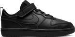 Nike Court Borough Low 2 (PSV) Enfants Unisexe Baskets basses Noir Cuir/Caoutchouc Velcro BQ5451-001